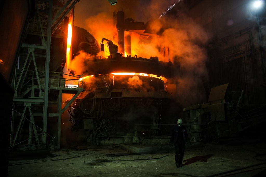 image of blast furnace which requires high temperature furnace safety systems