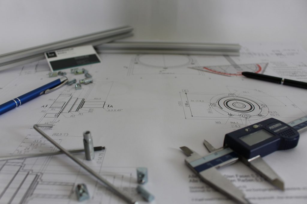 technical drawing being done as part of prototyping process