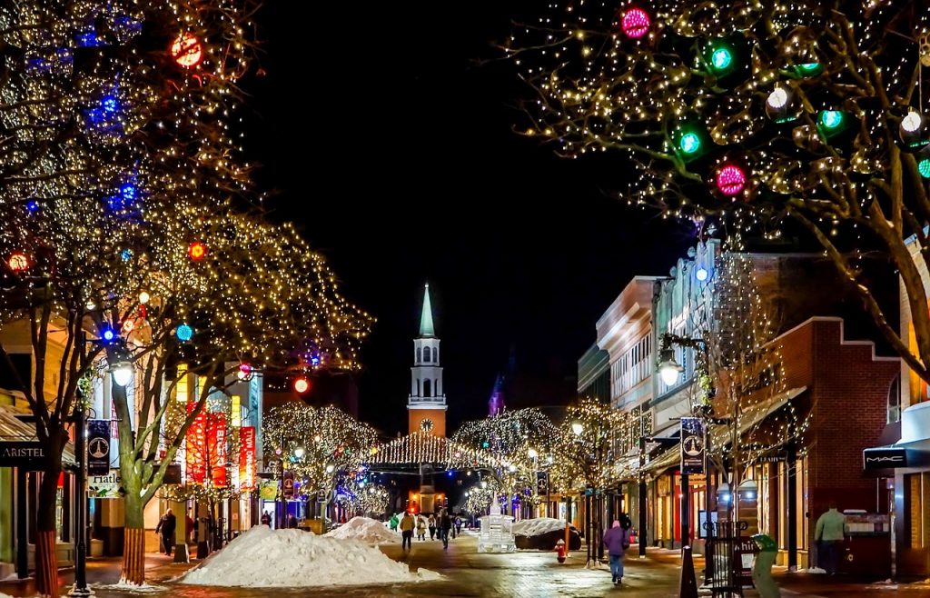 image of church and christmas lights for blog by Elmelin Christmas message 